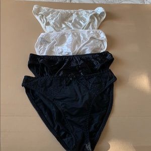 4 pairs of black and white panties.